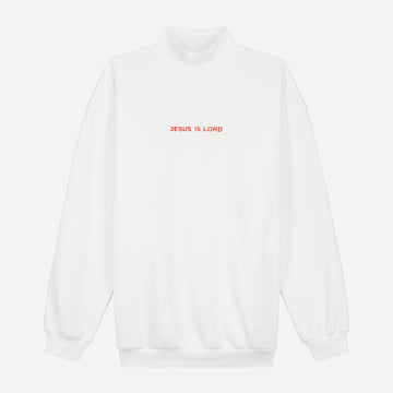 White Classic Crewneck Sweater christian streetwear