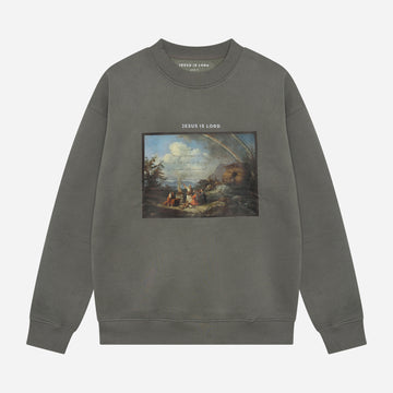 Gray ''Noah's Ark'' Crewneck Sweater