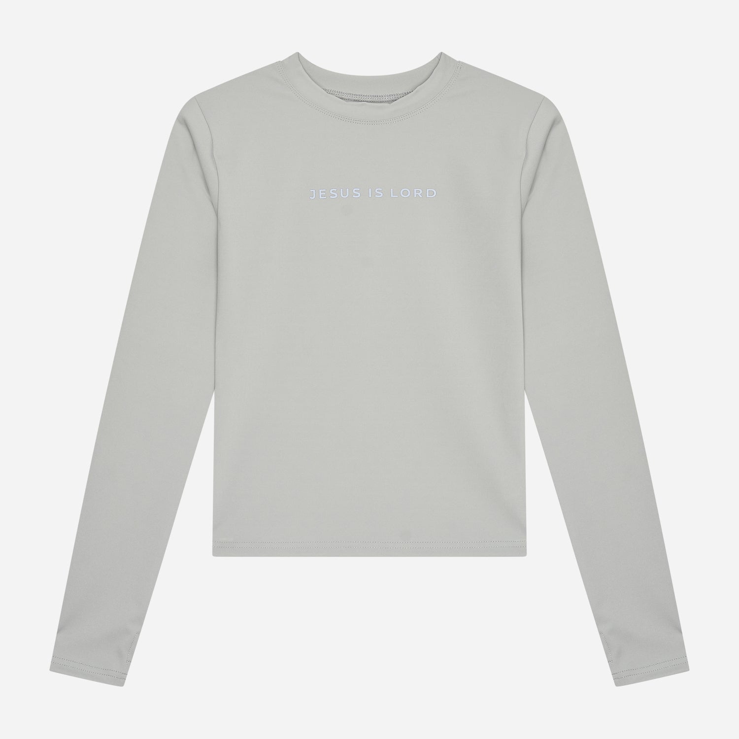 LONG SLEEVE SLIGHTLY CROPPED TEE ASH