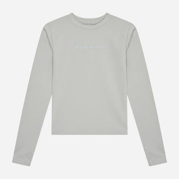 LONG SLEEVE SLIGHTLY CROPPED TEE ASH