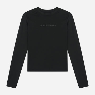LONG SLEEVE SLIGHTLY CROPPED TEE COAL